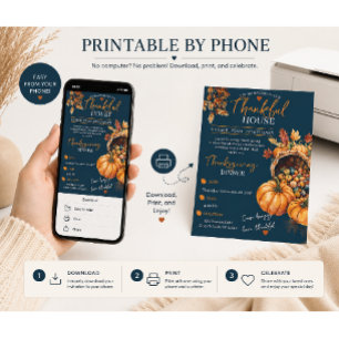 Elegantes Thanksgiving-Dinner-Kürbis-Herbstblätter Einladung