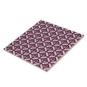 Elegantes tiefes Pflaume- und rotes geometrisches Fliese