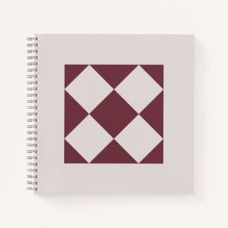 Elegantes tiefes Pflaumen- und Perlgrau-Geometrie- Notizbuch