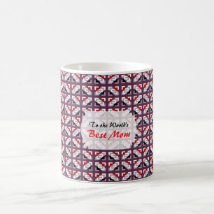 Elegantes tiefes Pflaumen- und rotes geometrisches Kaffeetasse