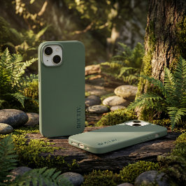 Elegantes Tiefes Waldgrün Minimalistisches ROULIV Case-Mate iPhone 14 Hülle