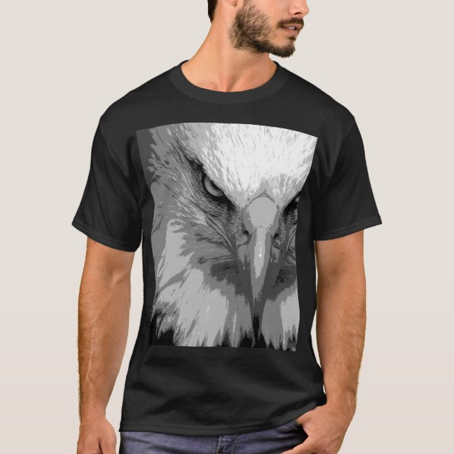 Elegantes Tieradler-Gesicht - Schwarze Männer T-Shirt (Vorderseite)
