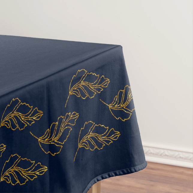 Elegantes Tischtuch aus Navy und Gold Leaf Tischdecke (Beispiel)