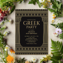 Elegantes Toga-Party-Design mit Tempel-Säulen