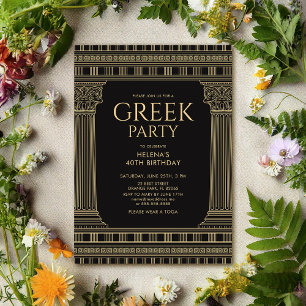 Elegantes Toga-Party mit Tempelsäulen Einladung