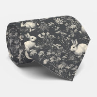 Elegantes Toile-Muster mit schwarzen Waldkaninchen