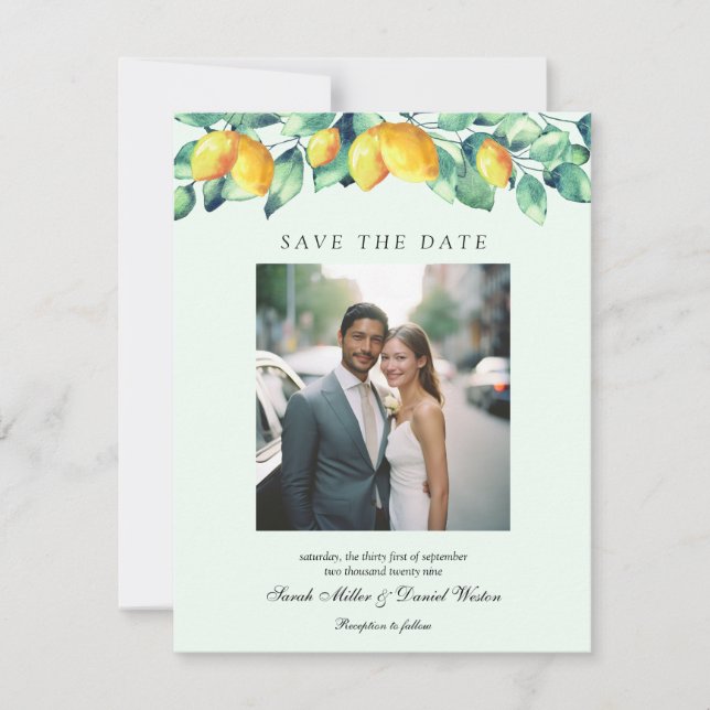 Elegantes Toscana Foto Hochzeit Save The Date (Vorderseite)