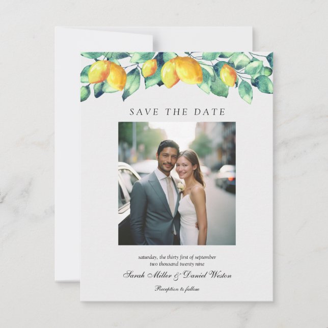 Elegantes Toscana Foto Hochzeit Save The Date (Vorderseite)