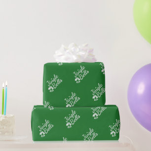 Elegantes traditionelles grünes Schellenmuster Geschenkpapier