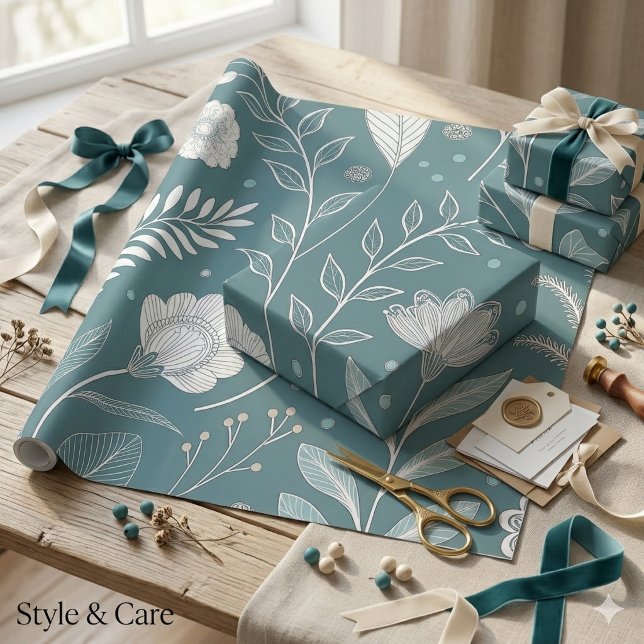Elegantes, transparentes Abstraktes Geschenk Geschenkpapier (Elegant Floral Transparent Abstract Gift Wrapping Paper)