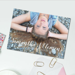 Elegantes Trend-Script 5 x 7 Foto-Abschluss Einladung