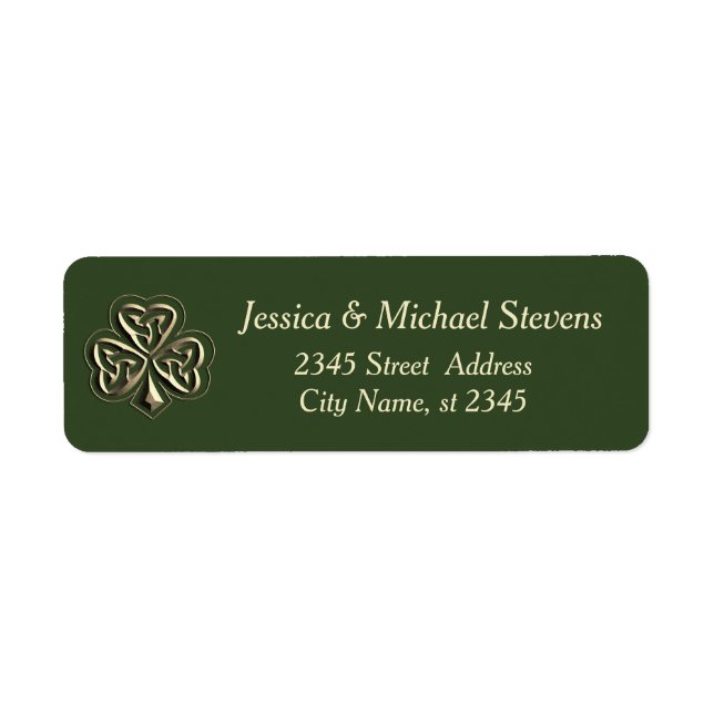 Elegantes trendiges Irish Kleeblatt Label (Vorne)