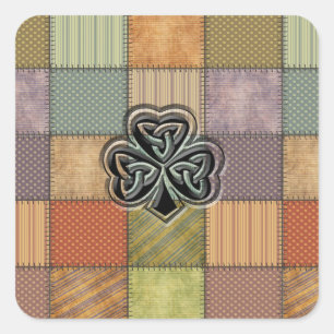 Elegantes trendiges Irish Kleeblatt Quadratischer Aufkleber