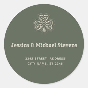 Elegantes trendiges Irish Kleeblatt Runder Aufkleber