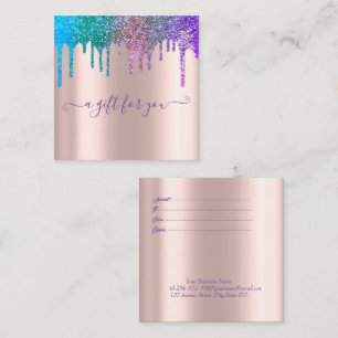 Elegantes trendiges Roségold, Regenbogen-Glittertr Rabattkarte