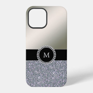 Elegantes trendiges silbernes diamantbesetztes Mon iPhone 12 Pro Hülle