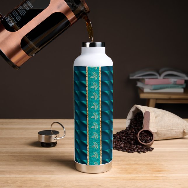 Elegantes Trendiges Türkis Trinkflasche (Kaffee (gedreht))