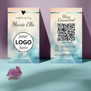 Elegantes Triangle Muster Herz Foto QR-Logo Visitenkarte