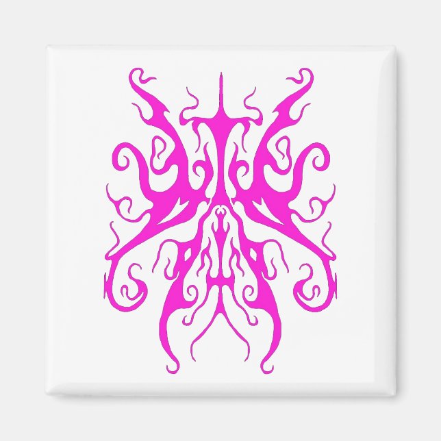 Elegantes Tribal Tattoo Design - Rosa Magnet (Vorne)