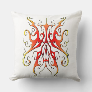 Elegantes Tribal Tattoo Design - rote Flamme Kissen