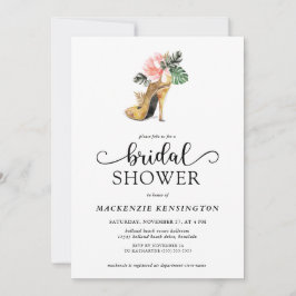 Elegantes Tropical Glam Heelses Brautparty Einladung