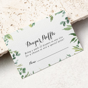 Elegantes Tropical Green Diaper Raffle Ticket Begleitkarte