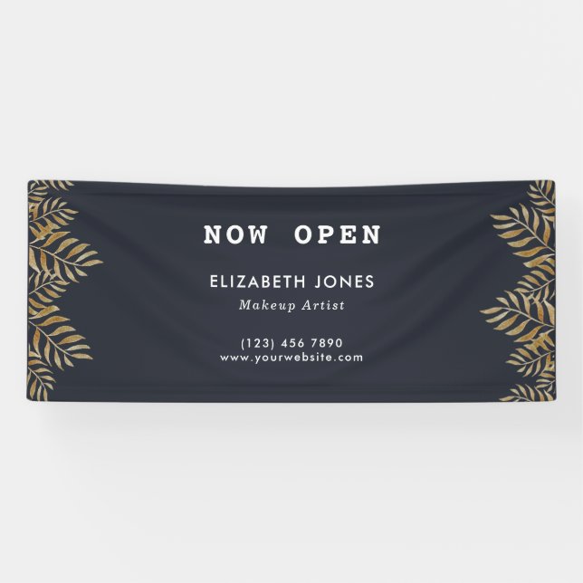 Elegantes Tropical Makeup Artist Business Banner (Horizontal)