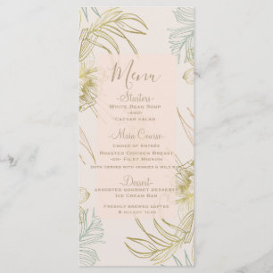 Elegantes tropisches botanisches Blumenhochzeitsme Menükarte