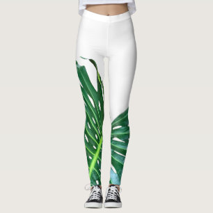 Elegantes tropisches Dschungelblatt aus Palmblätte Leggings