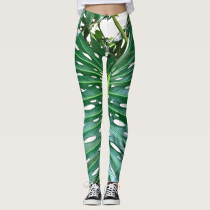 Elegantes tropisches Dschungelblatt aus Palmblätte Leggings