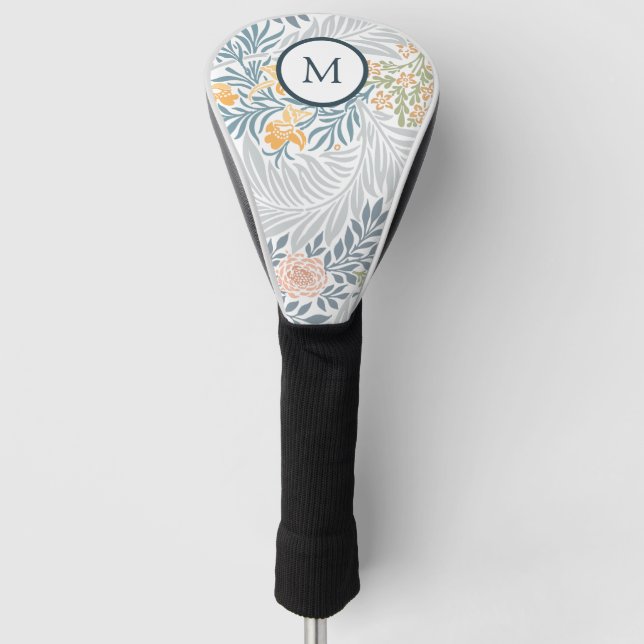 Elegantes tropisches Muster, Monogramm Golf Headcover (Vorderseite)