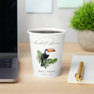 Elegantes tropisches Regenwald Toucan Brautparty Pappbecher