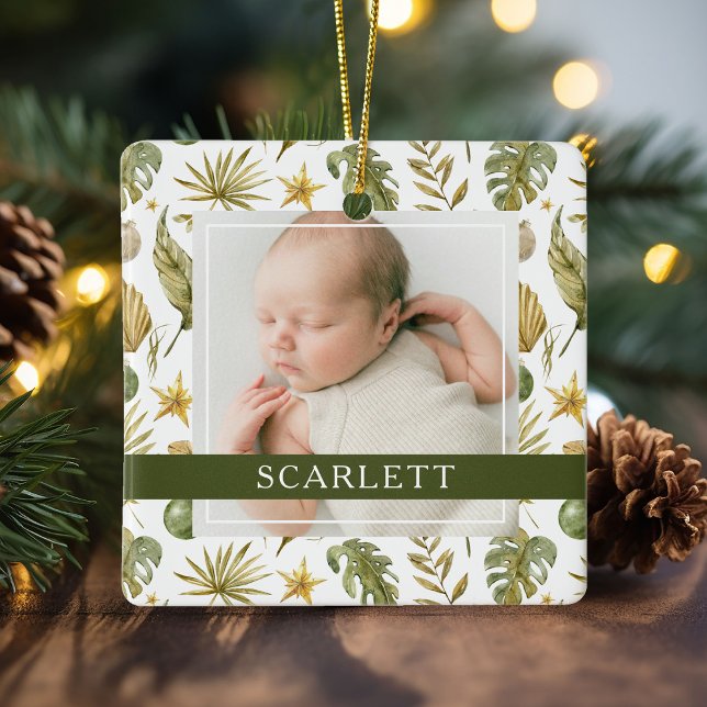 Elegantes tropisches zweiseitiges 2-Foto Keramikornament (Von Creator hochgeladen)