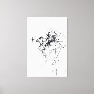Elegantes Trumpet-Player-Portrait - Premium Leinwanddruck