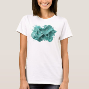 Elegantes Türkis ABSTRAKTE KUNST Statement T-Shirt