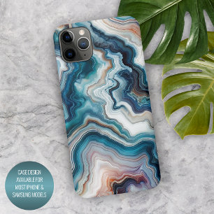 Elegantes Türkis-Blau-Violett-Quarz-Achat-Muster iPhone 16 Pro Max Hülle