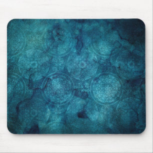 Elegantes Türkis-Mandala-Aquarell-Muster Mousepad