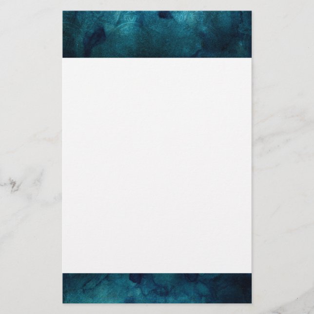 Elegantes Türkis Mandala Wasserfarbenes Muster (Vorderseite)