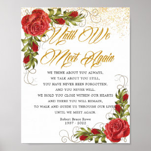 Elegantes Türkisches-Rot-Rosen-Trauer-Gedicht-Schi Poster