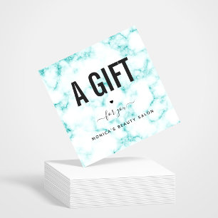 Elegantes, türkisfarbenes Marmor-Salon-Logo