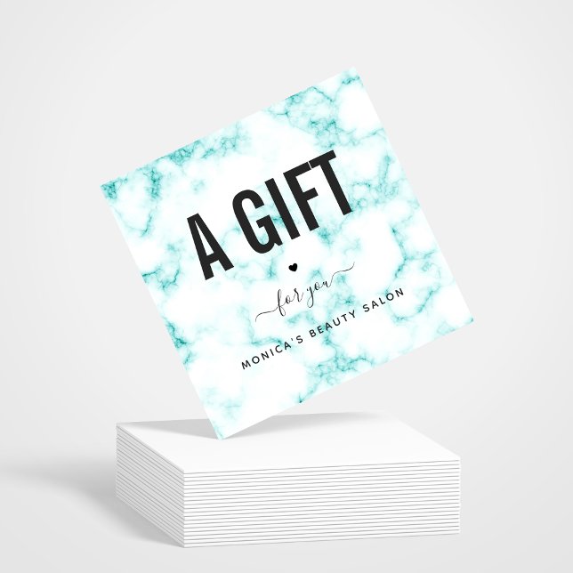 Elegantes, türkisfarbenes Marmor-Salon-Logo (Von Creator hochgeladen)