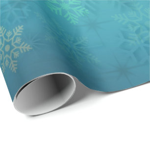 Elegantes türkisfarbenes Schneeflockenmuster Geschenkpapier