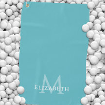 Elegantes Türkisgrün Monogramm Name Initiale Benut