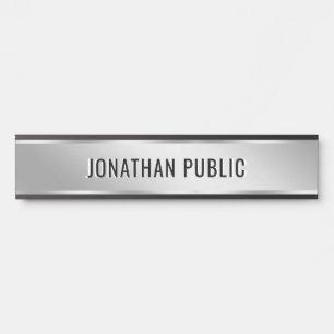 Elegantes Türschild mit individuellem Text Schwarz