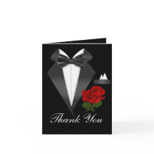 Elegantes Tux & Rose Black Krawatte Party Danke Yo