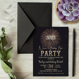 Elegantes Typografie-Silvester-Party Einladung