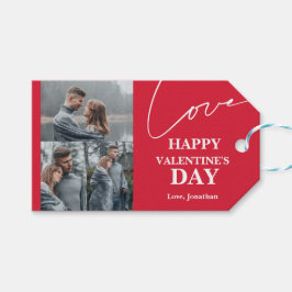 Elegantes Typografie-Valentinstag-Paar Foto Geschenkanhänger