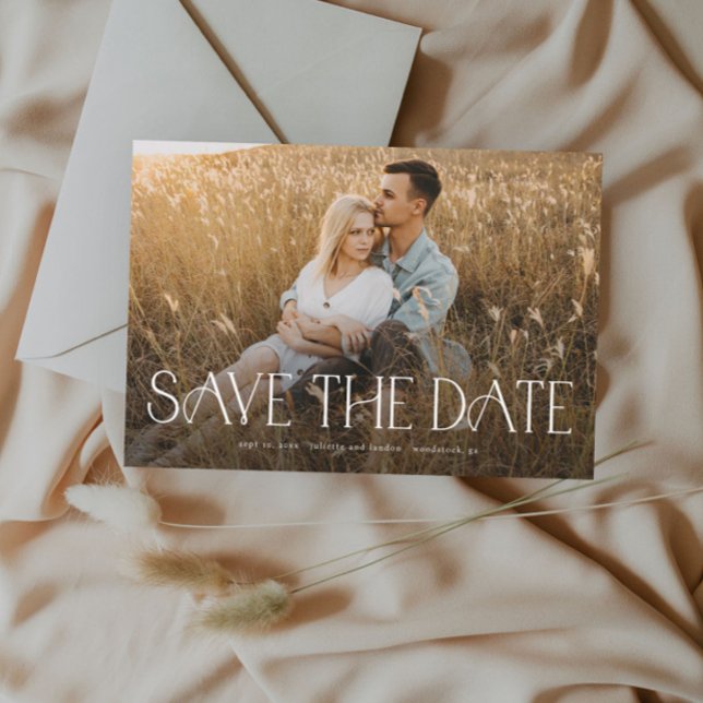 Elegantes Typografy Foto Wedding Save The Date (Von Creator hochgeladen)