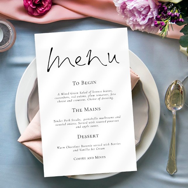 Elegantes Typografy Simple Wedding Menu Poster (Von Creator hochgeladen)