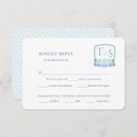 Elegantes UAWG für Hochzeitsessen in Blau und Weiß